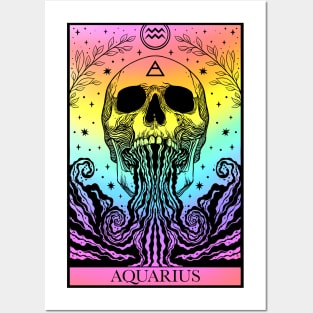 Zodiac sign tarot card Aquarius Posters and Art